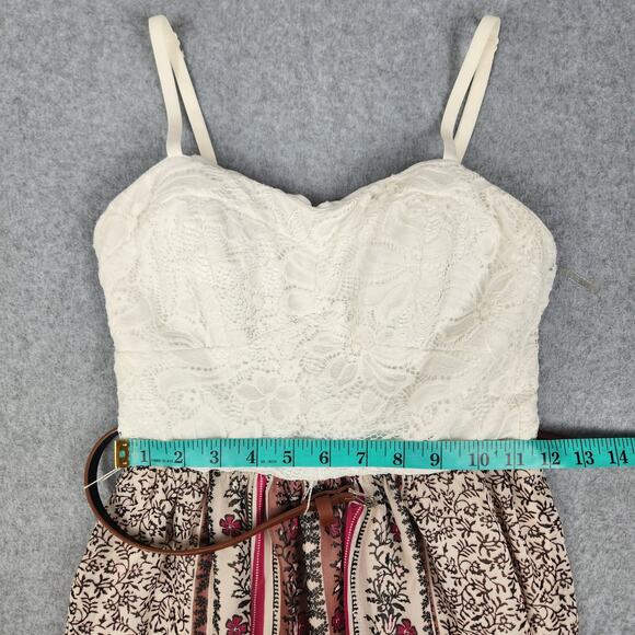 Lily Rose Dress Size XS Maxi Crochet Top Adjustable Straps Padded Cups Belted - Picture 11 of 12